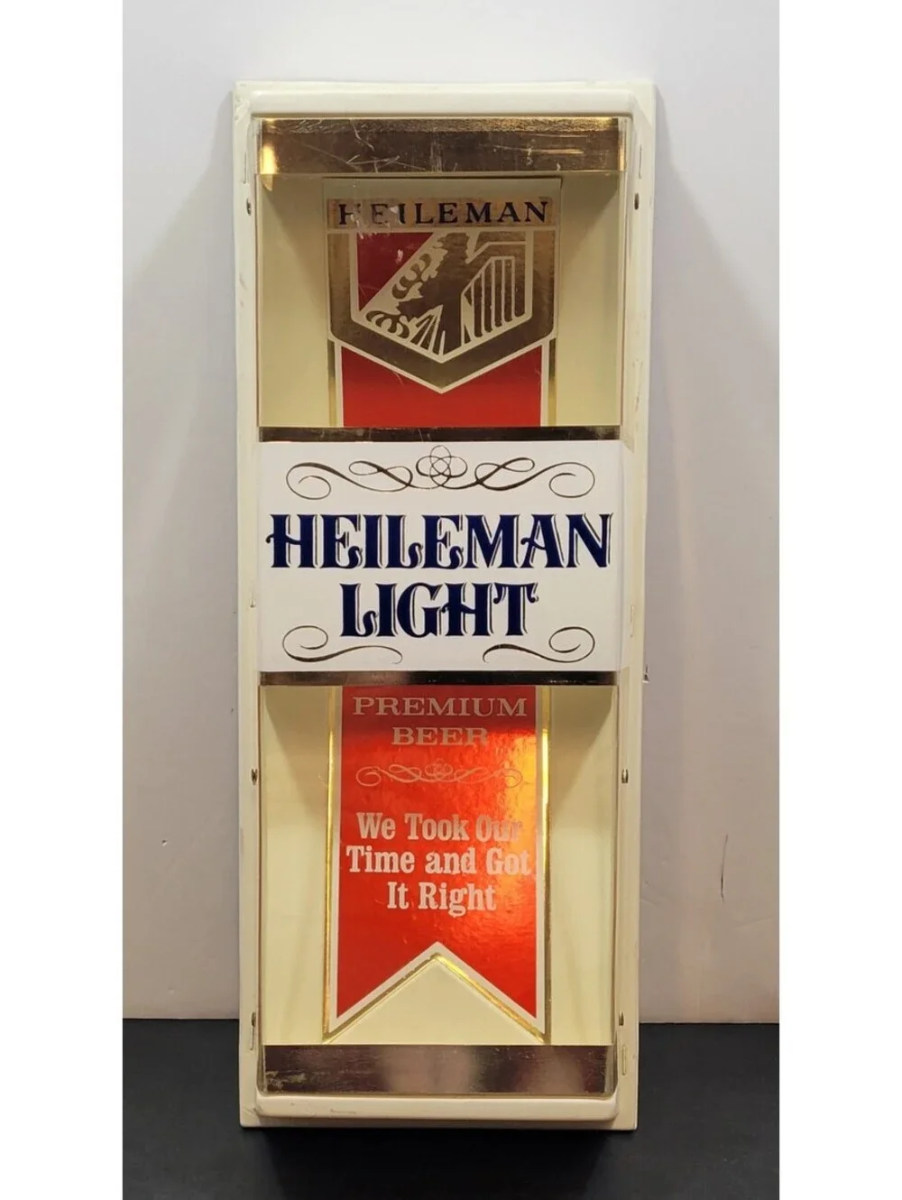Vtg Bar Liquor Store Heileman Light Beer Sign Wall Display 16.5